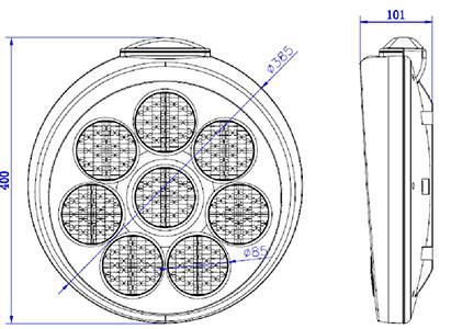 Dia. 400mm Sunflower Solar Powered Traffic Warning Light