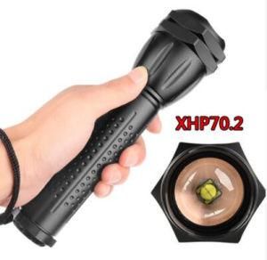 Xhp70 LED 30W 30000lm 5 Modes Zoomable Tactical Flashlight Charging by 26650 18650 Battery