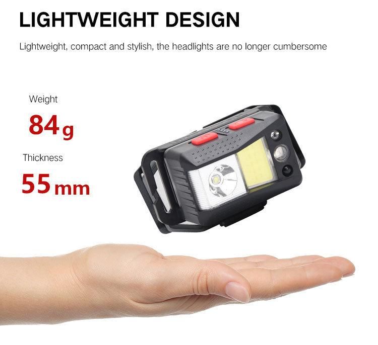 New Waved Sensor Light Induction Xpg+COB+RGB LED Headlamp for Outdoor Cycling Night Running Fishing Camping Hiking