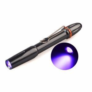 High Quality Flashlight AA Battery Powered 365nm UV Violet Money Detector Penlight