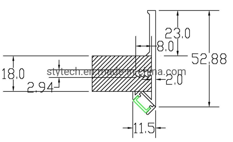 Aluminum Profile Laminate Shelf Light J-1701