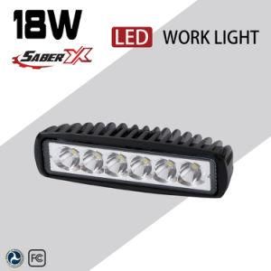 Waterproof 6 Inch 18W Spot Single Row LED Work Light Bar