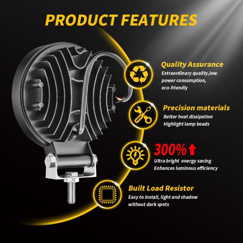 Dxz 4inch 9LED 27W 50mm SUV Spot Lamp 4X4 Truck LED Work Light Round Spotlight