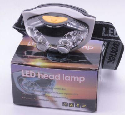 Mini Owl Eye Super Bright Headlight Warning 6 LED Red White Headlamp 3 AAA Battery Flashlight
