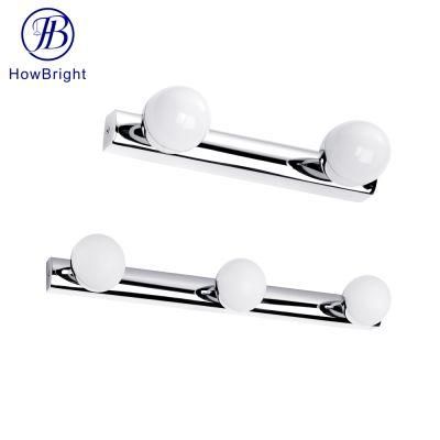 Home Hotel Waterproof IP44 4W COB Stainless Steel Glass 2 3 Bulbs Vanity Wall Light Fixture Bathroom Mirror Light