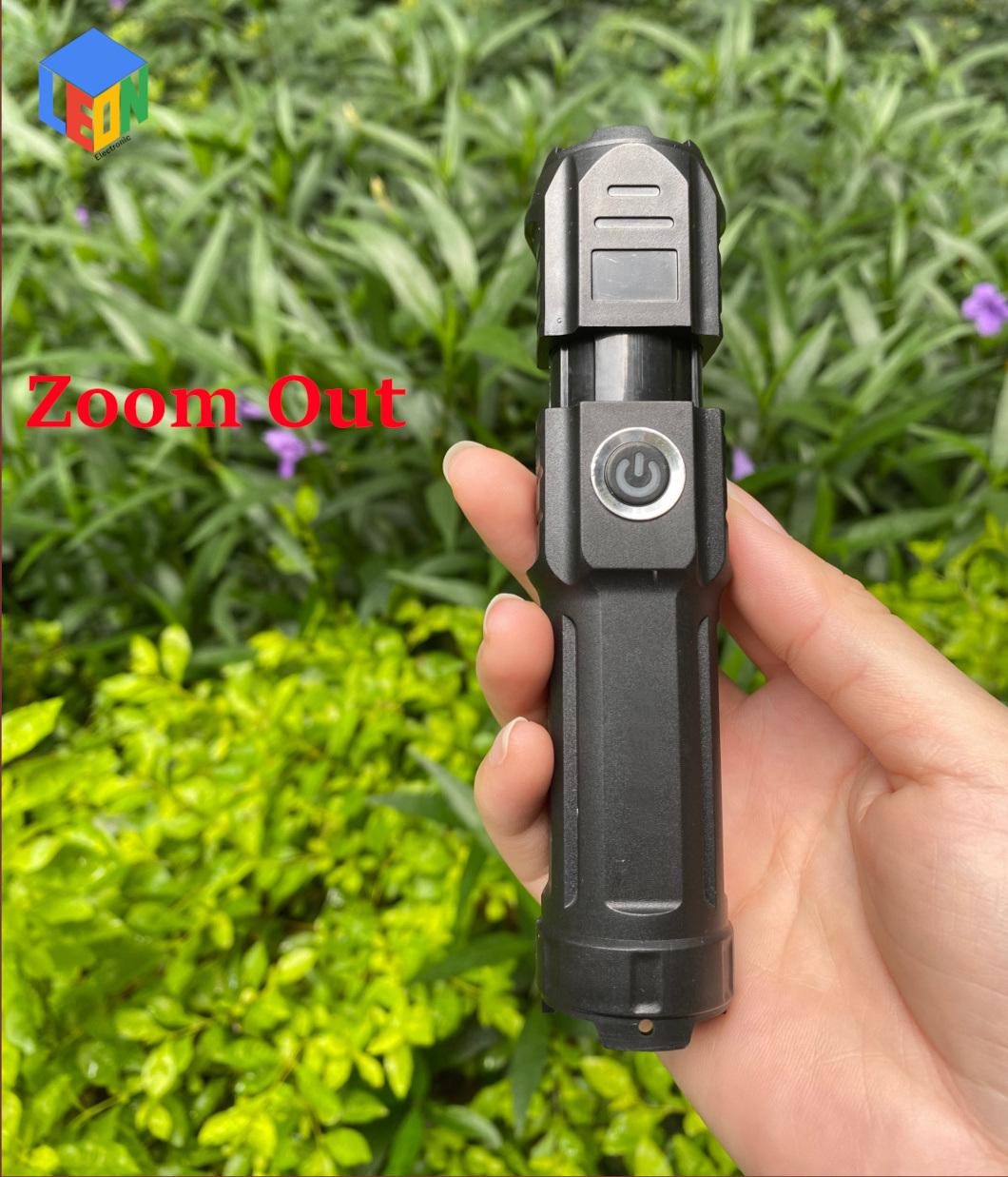 USB Rechargeable Water Proof Outdoor Camping Search and Work LED Flashlight with Zoom in and Zoom out Function