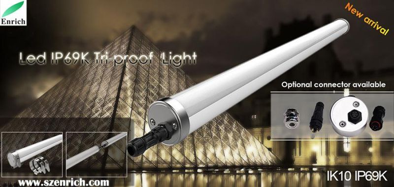 IP69K Round Waterproof Light for Carwash, Food Industrial Factory