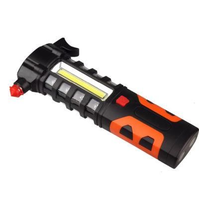 Multifunctional LED Flashlight and Emergency Escape Tool- Work Light Flashing Light, Hammer COB Light, Cutting Tool