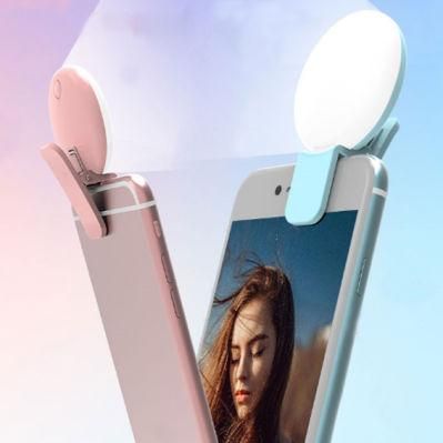 Rechargeable Selfie Mobile Camera Ring Light Clip LED Light