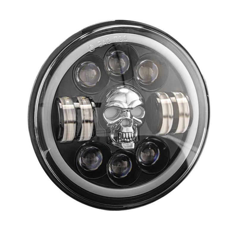 Dxz Angel Eye Daymaker Motorcycle Projector LED Headlamps RGB Round Jeep 7 Inch LED Headlight Ghost Head Skull Colourful
