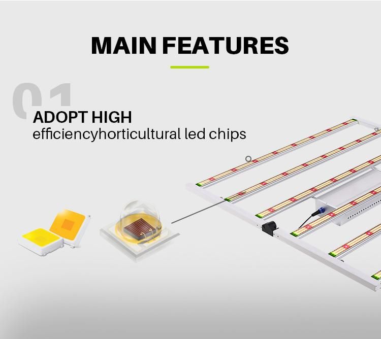 High Power Panel COB SMD 3030 Folding Plant 800W LED Grow Light