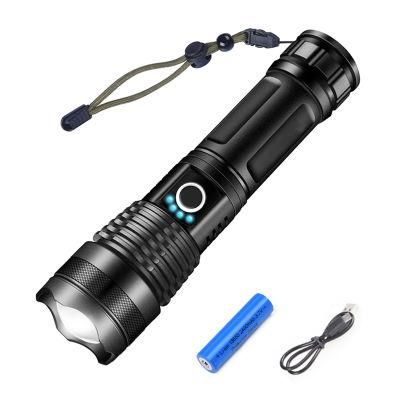 Outdoor 3000 High Lumens Tactical Flashlights with 18650 Battery Camping Hiking USB Rechargeable Zoomable LED Flashlight