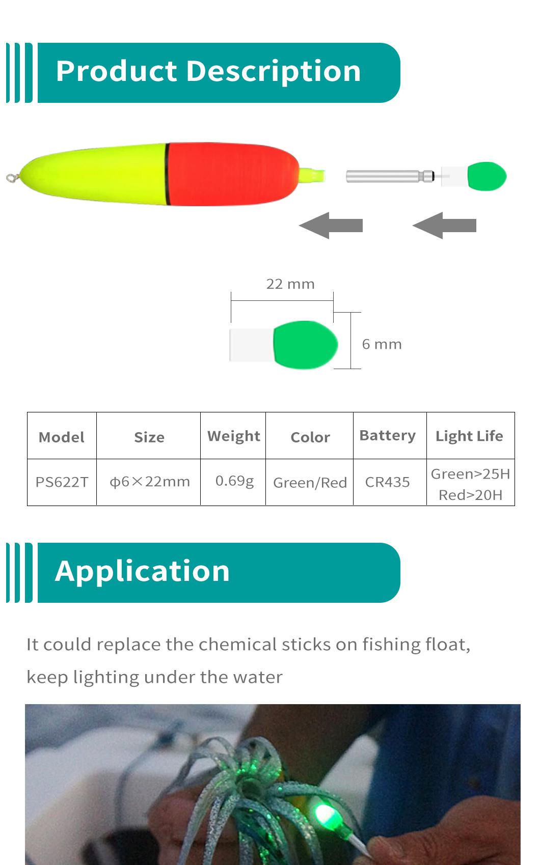 Dlyfull Hot-Selling High-Quality Outdoor Sea Fishing PS622t Long Lasting Red Light Float Light