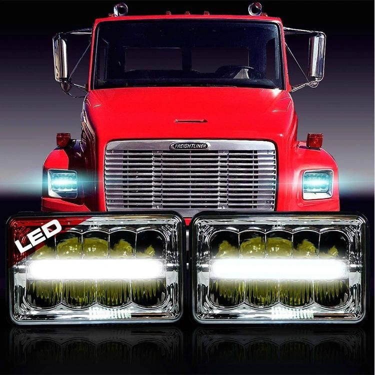 4X6 Inch 45W Sealed Beam LED Headlight Replacement for Truck Ford Jeep Jk White DRL Car LED