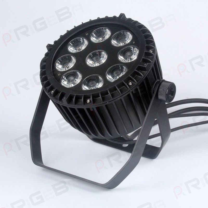 Rigeba High Power 9*15W Rgbwauv 6in1 Outdoor Waterproof PAR Can Light for Landscape Building Outdoor Use
