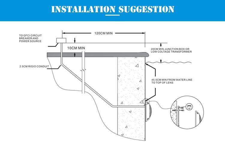 RGB Color Changing IP68 LED Underwater Light for Swimming Pool