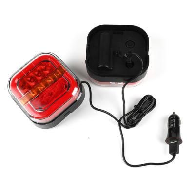 LED Magnetic Wireless Trailer Tail Lights Kit with 7 Pin Plug Waterproof Trailer Light Cable-Free for Truck Lorry Van RV Caravan