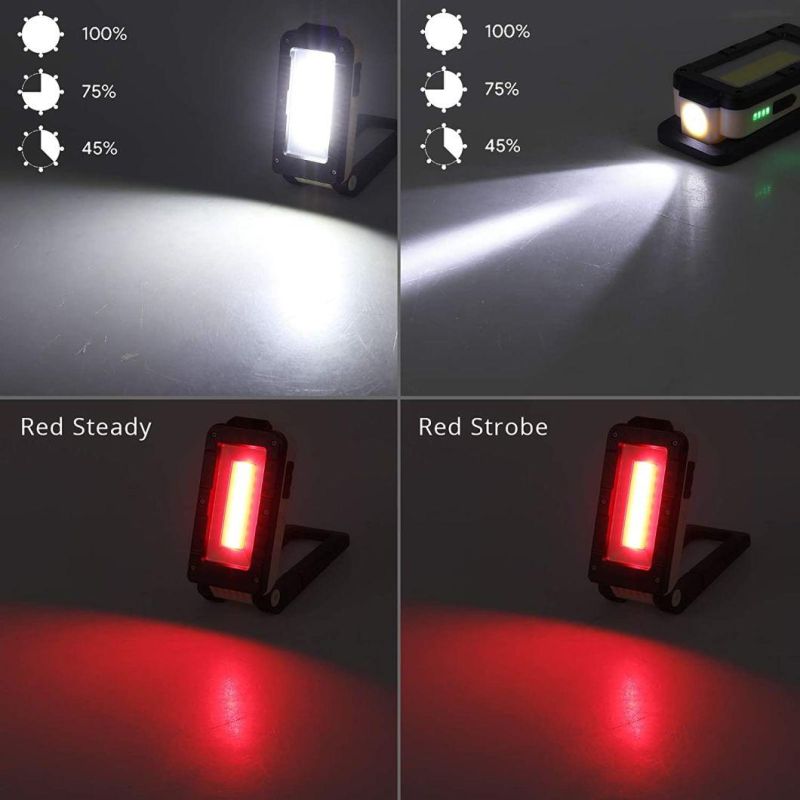 Rechargeable Multi-Functional Worklight Waterproof Folding Inspection Light COB LED Working Light with Magnet