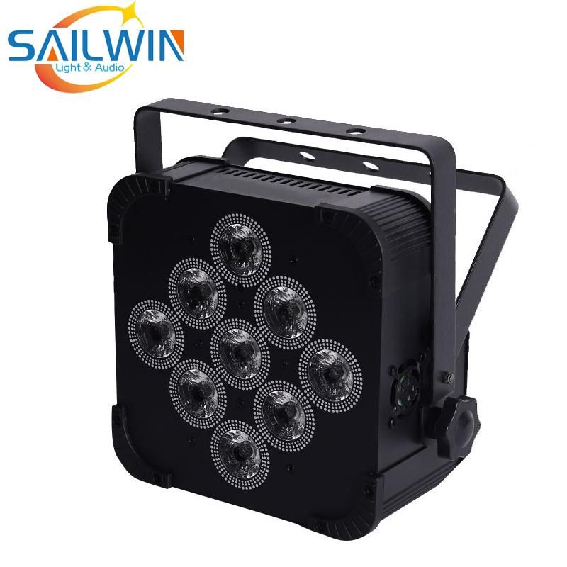 EU Stock 9X18W Rgbawuv Batery Wireless DMX512 Stage Disco LED PAR Light