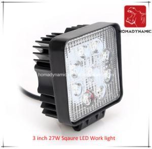 LED Car Light 3 Inch 27W Sqaure LED Work Light for SUV Car LED off Road Light and Driving Light