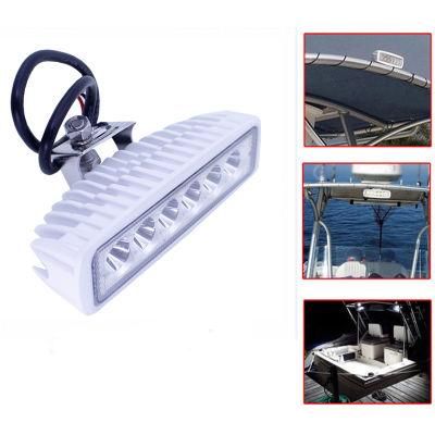 12volts White Six LED Aluminum Marine Boat Flood Spreader Docking Lights with Stainless Steel Bracket