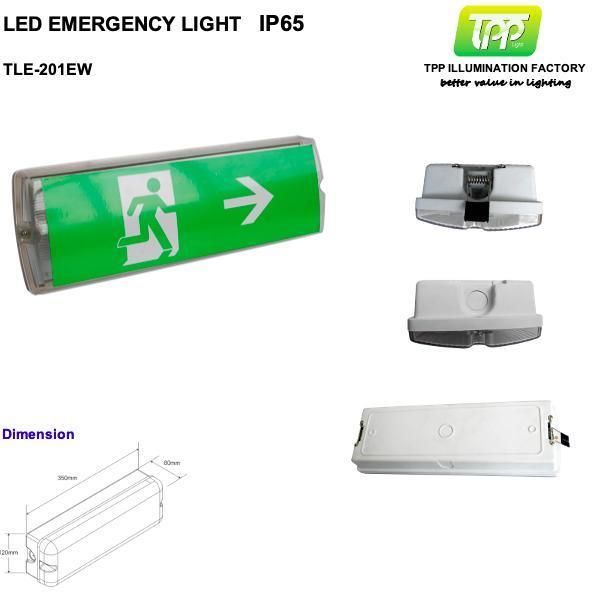 High Efficiency Waterproof IP65 LED Emergency Light with Escape Sign