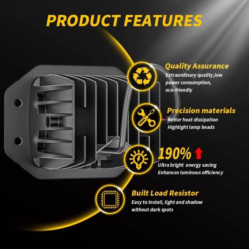 Dxz High Power 3 Inch 18W 6LED CREE LED Cube Work Lights for Jeep Wrangler Driving Light
