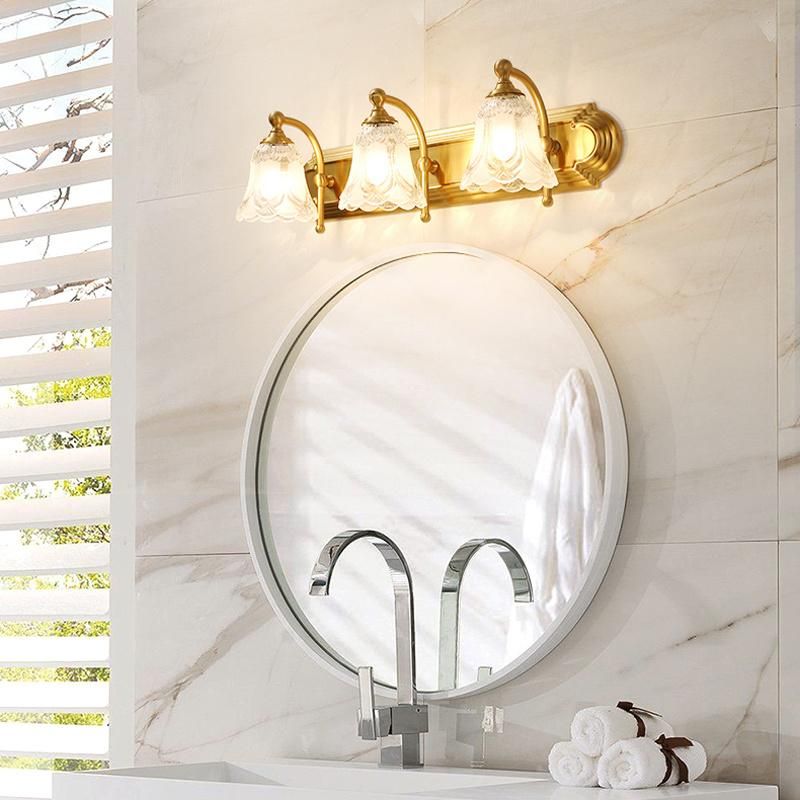 American Mirror Light Copper Bathroom Light Luxury Lamp Mirror Cabinet Retro Wall Light