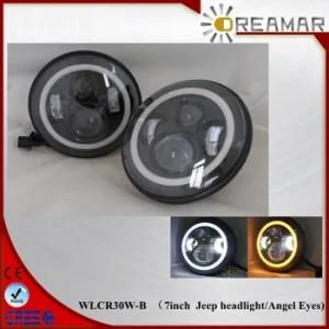 7&prime;&prime; 30W Pi67 Hi/Low Beam LED Headlight with Angel Eyes