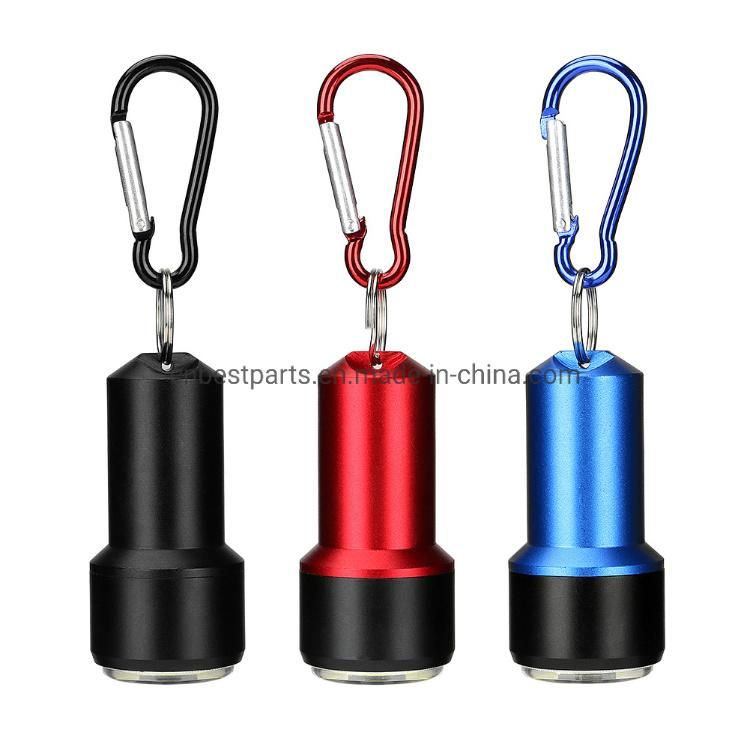 Wholesale Camping Portable Torch Lamp Battery Powered Emergency LED Torch Light High Quality Emergency Mini COB LED Keychain Flashlight with Carabiner