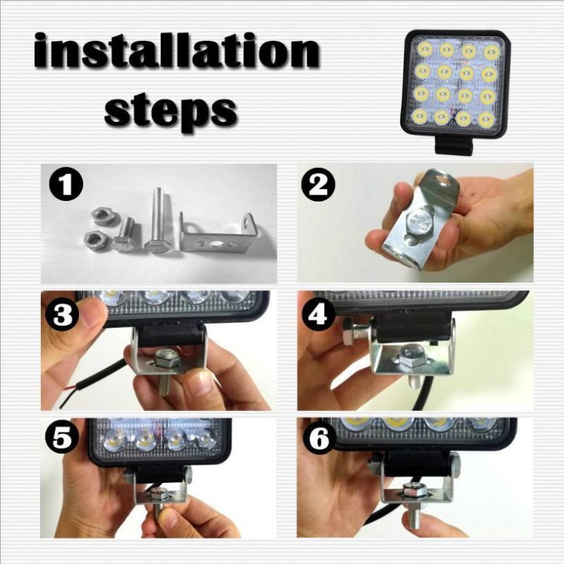 48W Square LED Work Light for Offroad Driving