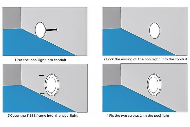 2022 IP68 12V AC Color Changing Underwater Led Pool Lights Par56 Slim Swimming Pool Light