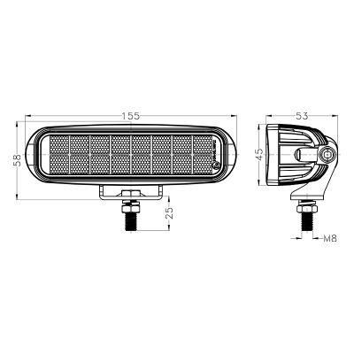 6 Inch 16W LED Work Light EMC Cispr 25 Class 3