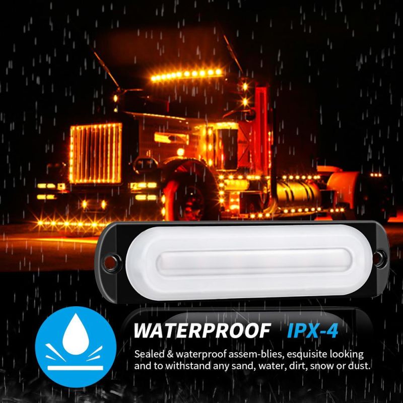 Dxz 12V-24V Car Accessories Flash Side Lights 6SMD 18W Ultra-Thin Driving Warning Light Taillight Vehicles LED Lamp