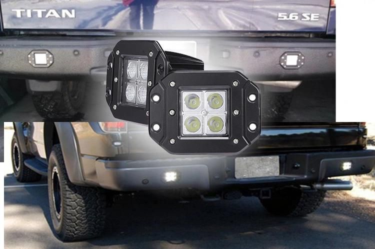 Flush Mount LED Pods, 2PCS 5′′ 12W Driving Lights LED Work Light Flush LED Super Bright Offroad for Truck SUV Boat 4X4 Grill Mount Auxiliares Faro LED