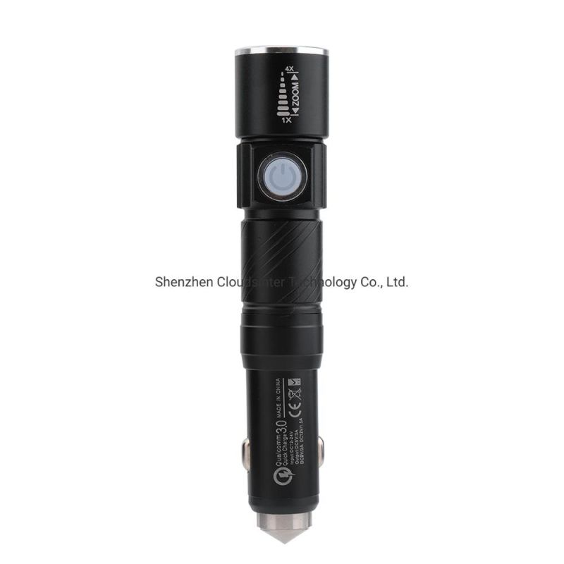 USB Rechargeable LED Flashlight with Traffic Stick