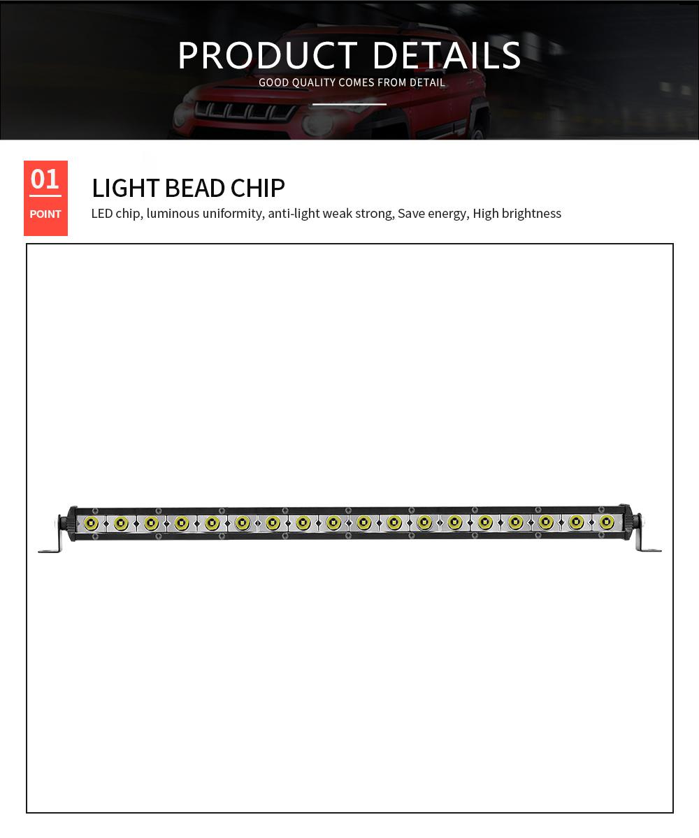 Dxz LED Bar Light Slim Straight Super Bright Single Row Barr LED 4X4 Reflector 20inch 18LED 54W 3030 LED