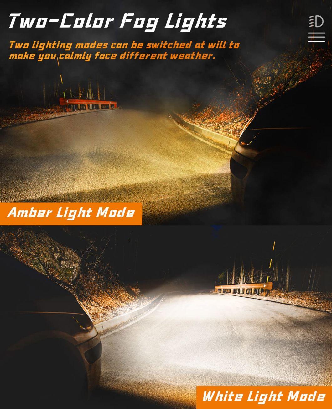 China Factory Supply Mini Driving Light Dual-Color White Amber Motorcycle LED Spotlights of Universal High Quality 30W