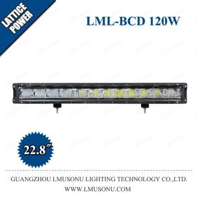 22.8 Inch 120W Offroad Auto Car Auxiliary Single Row Straight LED Light Bar with DRL Spot Flood Combo Beam