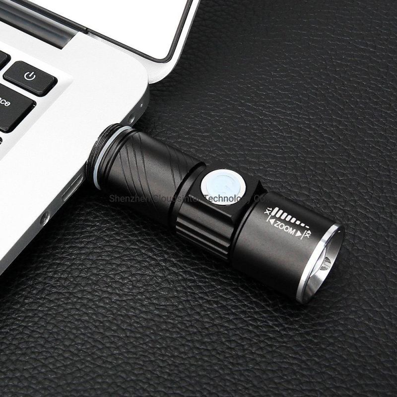 Aluminum T6 Zoom Flashlights Custom High Power Rechargeable LED Flashlight