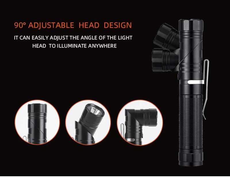 New Design Type C Rechargeable LED Flashlight Zoom Aluminum LED Work Light Torch & Flashlight Zoom LED Flashlight Aluminium Tactical Flashlight