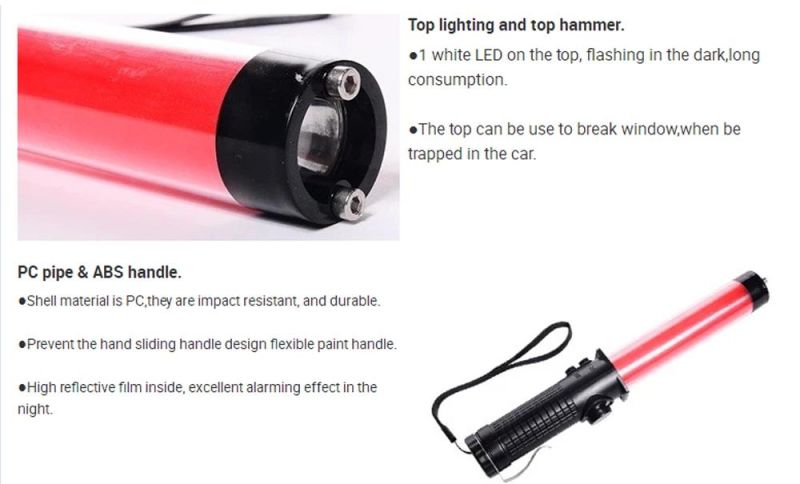 LED Safety Traffic Light Magnetic Ermergency Road Warning Baton Light