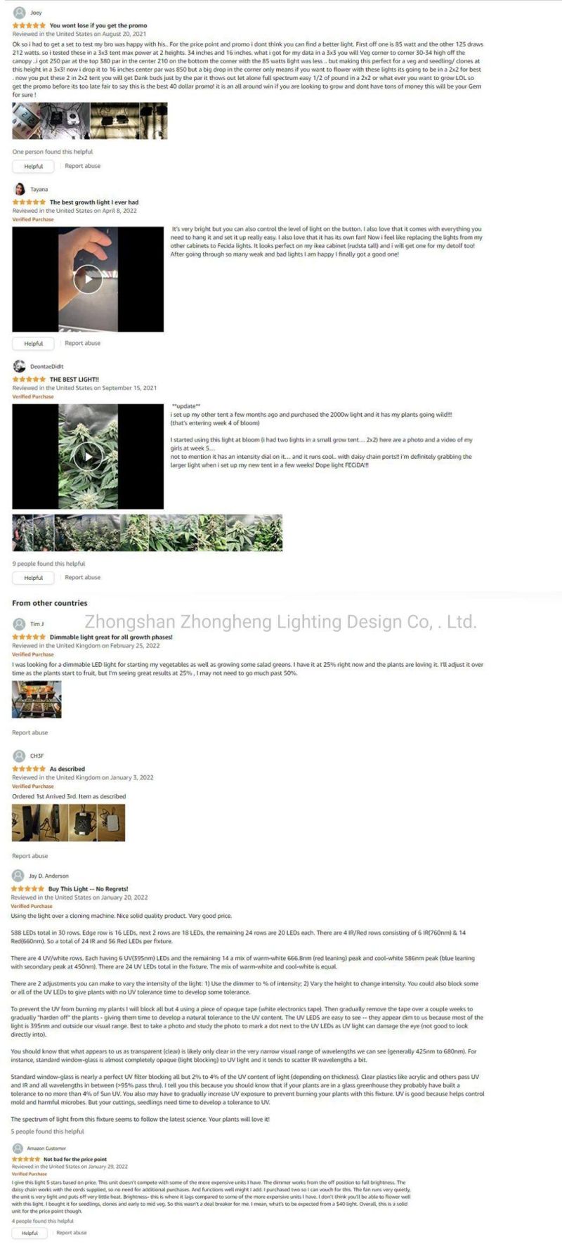 800W Indoor Plants, Grow Tent, Indoor Garden, Hydroponi Spider Farmer LED Grow Light Bar Samsung with FCC CE RoHS