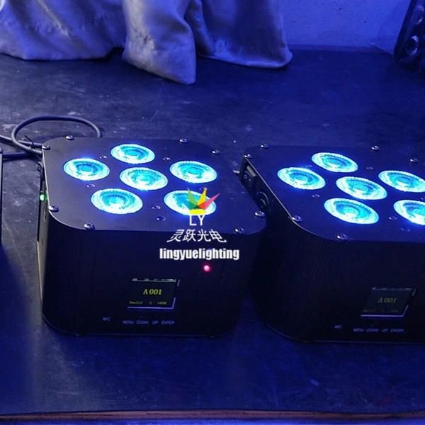 6PCS Rgbwap 6in1 Battery Wireless DMX512 LED PAR Can