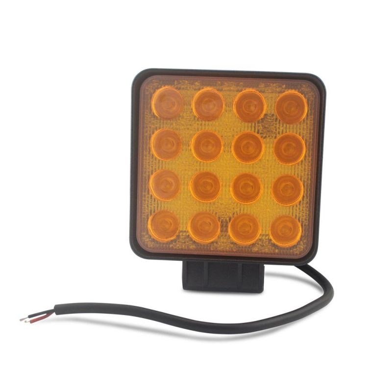 48W 16 Epistar LED Work Light 12V 24V Square Spot Flood Beam for Truck Offroad 4X4 4WD Car SUV ATV