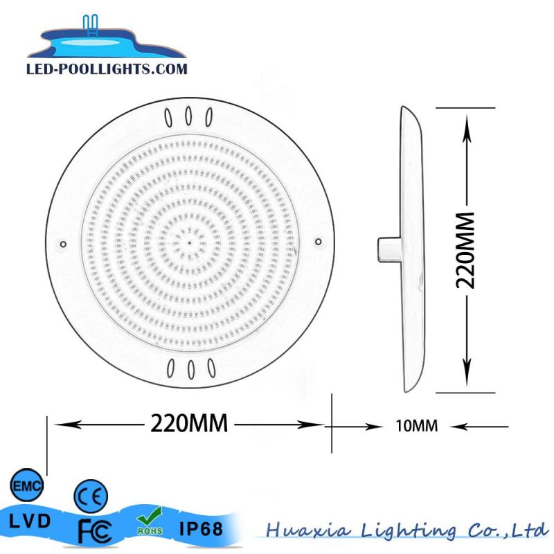 18watt DC12V LED 10mm Thickness LED Underwater Swimming Pool Light