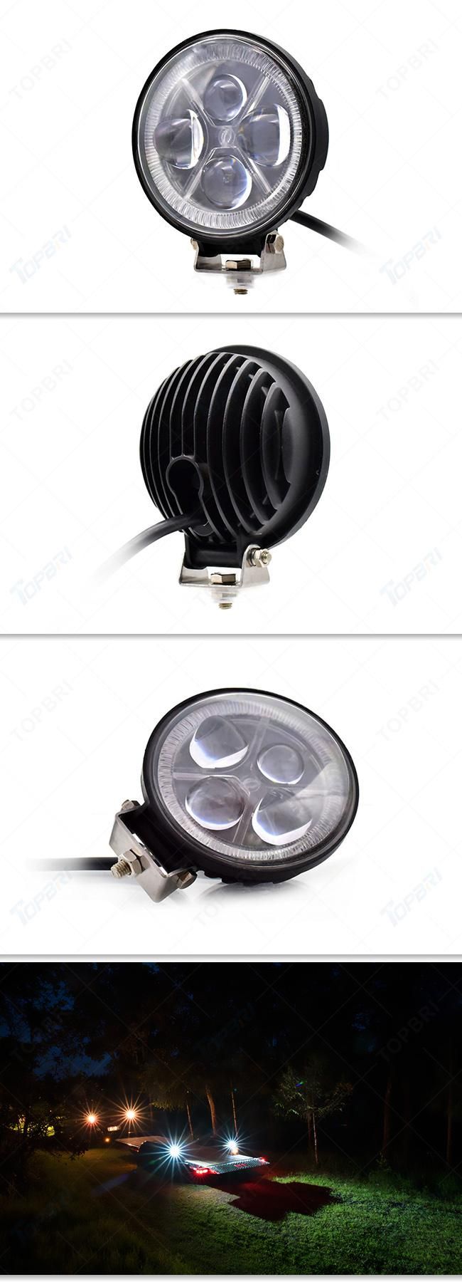 Round 20W LED Driving Work Light Lamp with Blue Halo Ring