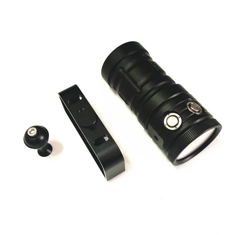 Built-in Battery Underwater Photography Fill Light Waterproof Video Torch COB Diving Flashlight