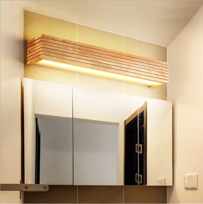 Nordic Solid Wood Wall Lights Staircase Corridor Rectangular Bathroom LED Wall Lamp (WH-MR-68)