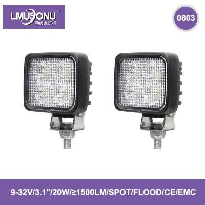 Lmusonu Car Lamp 0803 New LED Work Light 3.1 Inch 20W 1500lm 9-32V Spot Flood Beam